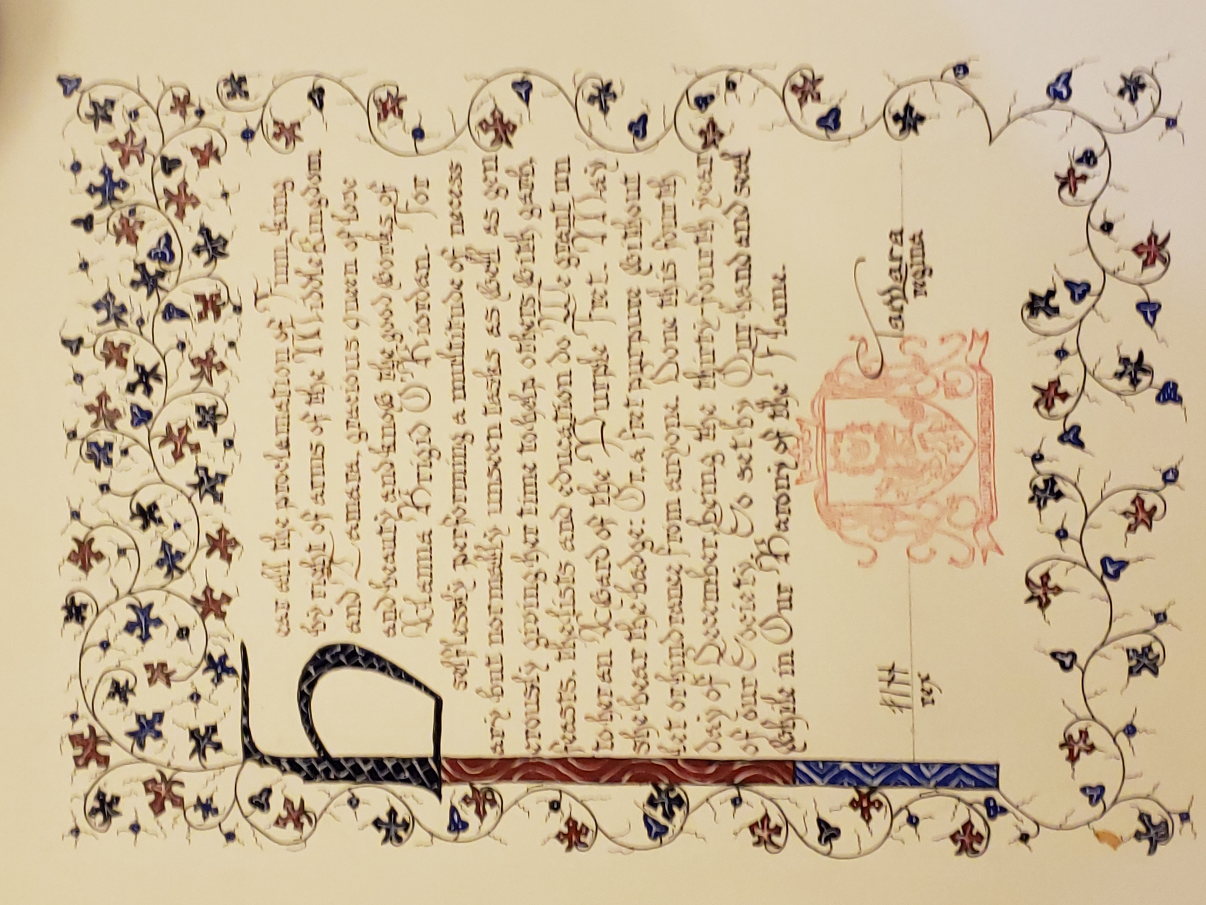 Illumination - Eilonwen verch Gryffyn Calligraphy - Aminah of Fenix